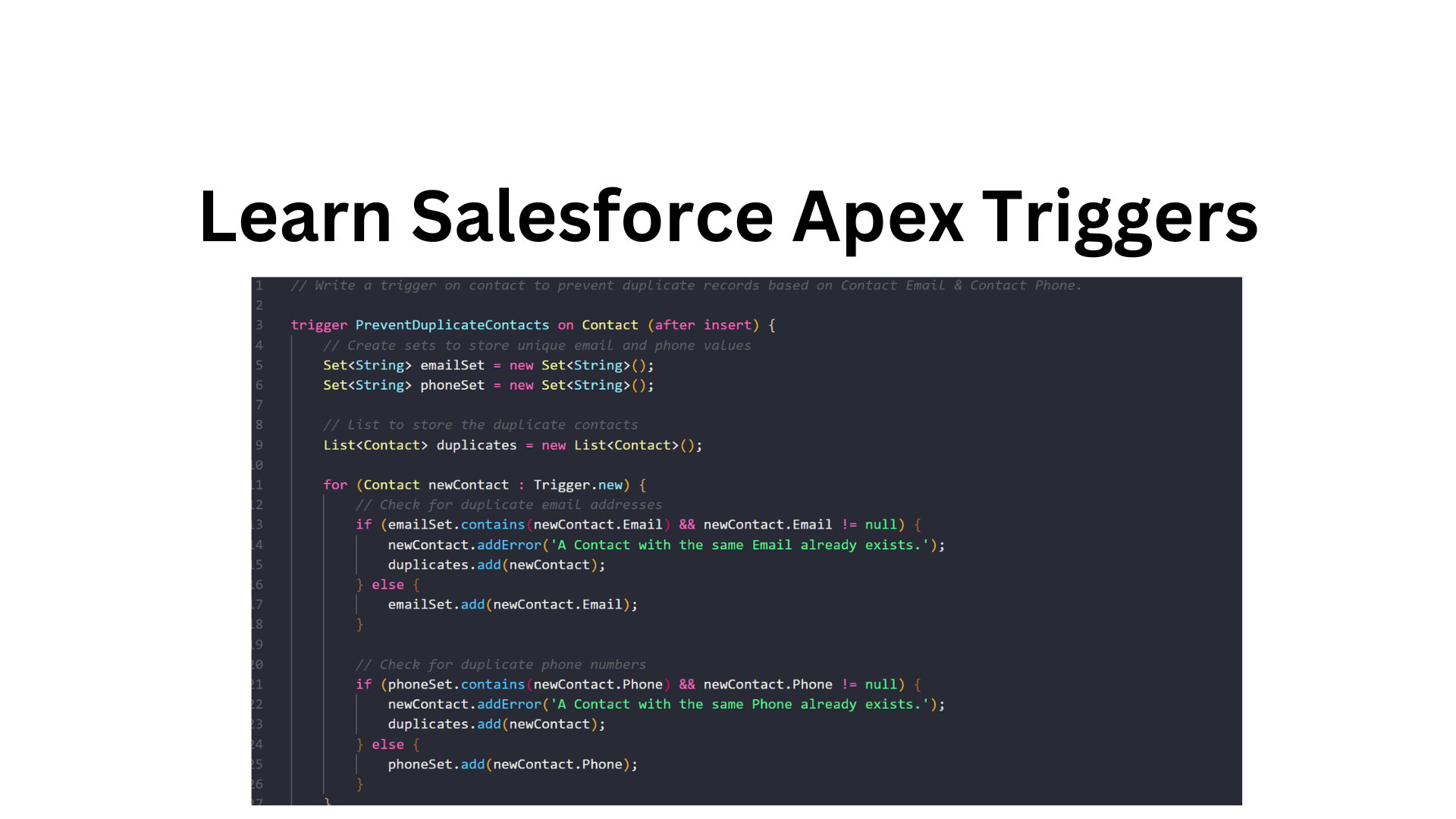 Learn Salesforce Apex Triggers